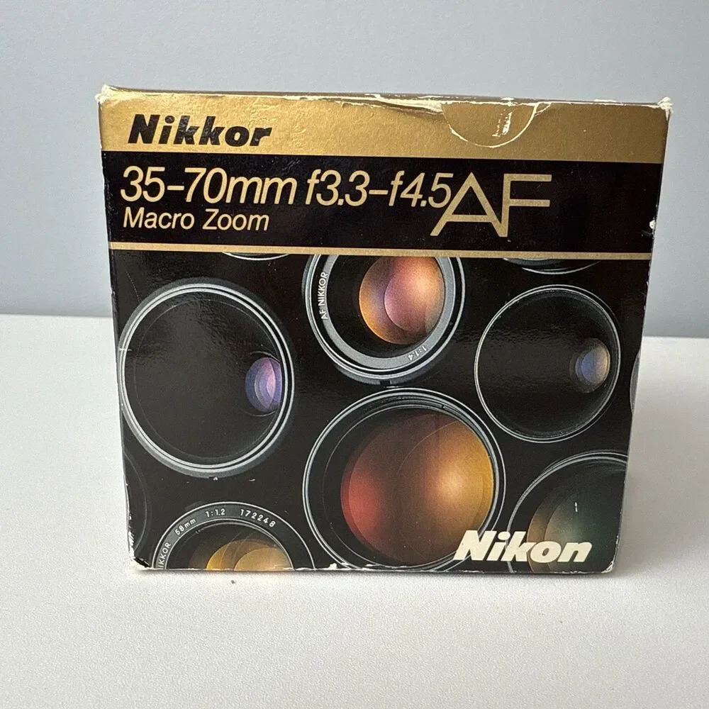 Nikon AF NIKKOR 35-70mm Macro f/3.3-4.5 Autofocus Camera Lens w/Box Caps Papers